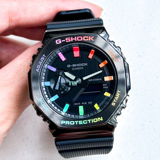 「CasiOak」 G-Shock Black Steel Rainbow