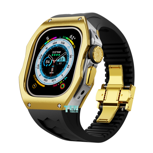 「Ultra」Apple Watch Case Full Titanium  Pro Series U1 (Gold + Silver)