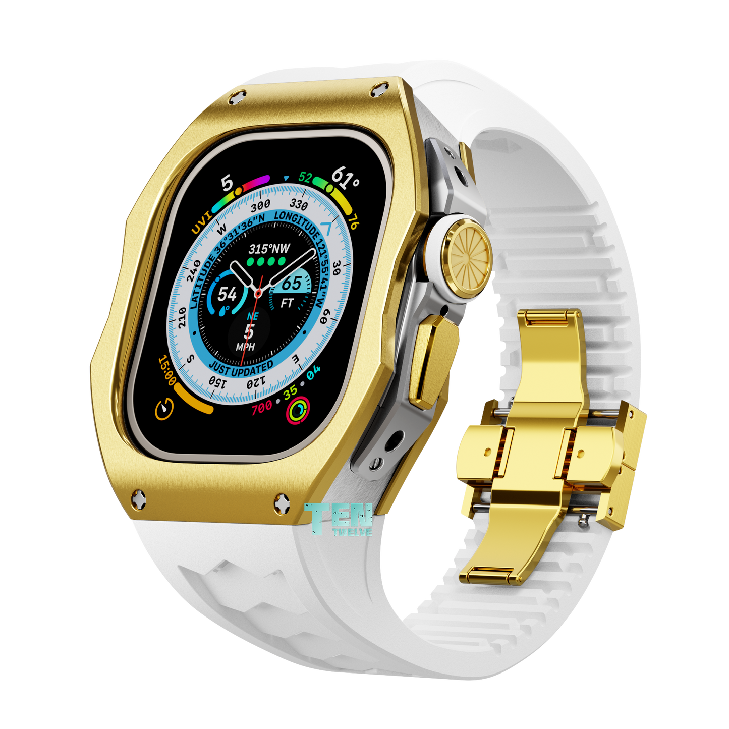 「Ultra」Apple Watch Case Full Titanium  Pro Series U1 (Gold + Silver)