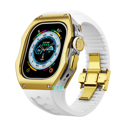 「Ultra」Apple Watch Case Full Titanium  Pro Series U1 (Gold + Silver)