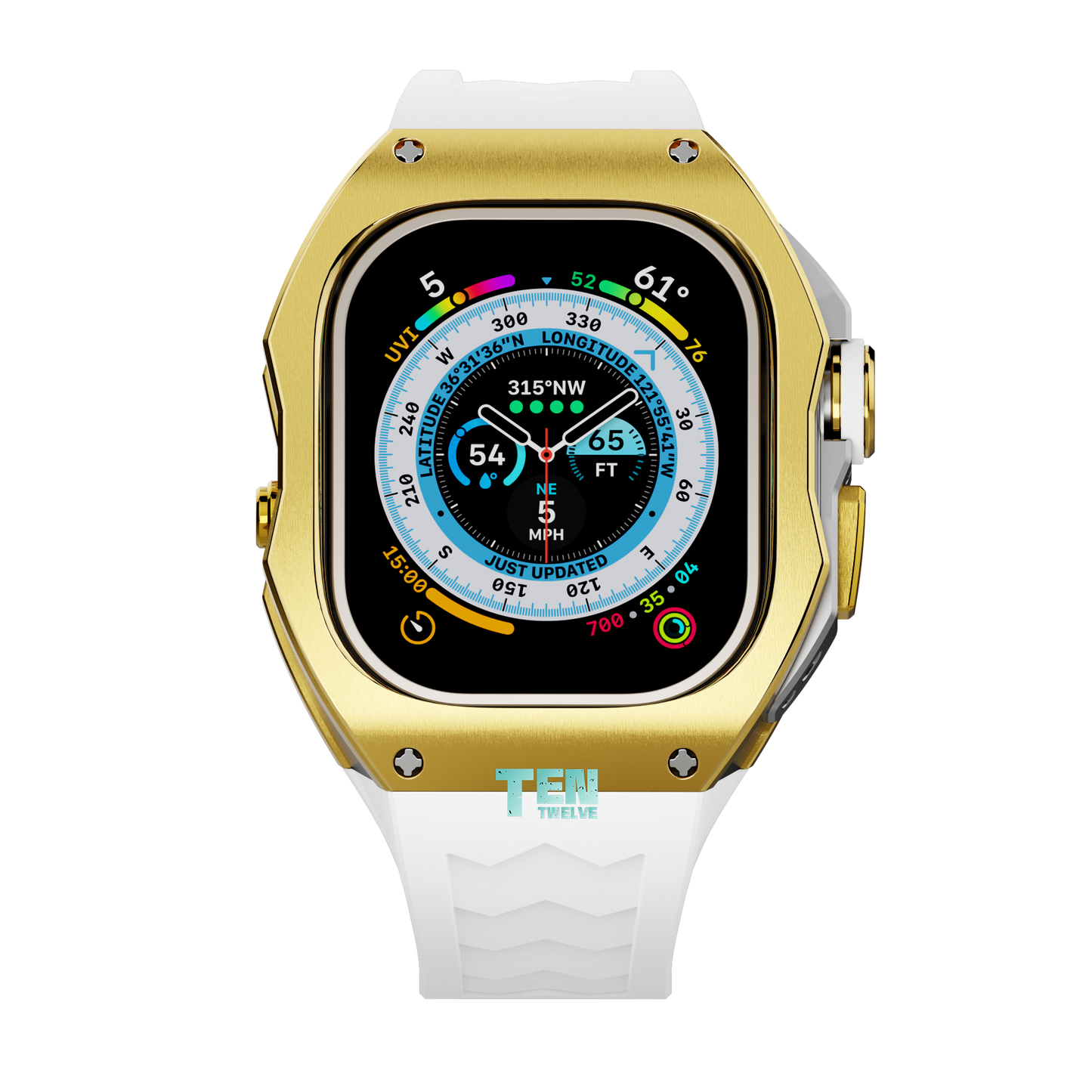 「Ultra」Apple Watch Case Full Titanium  Pro Series U1 (Gold + Silver)