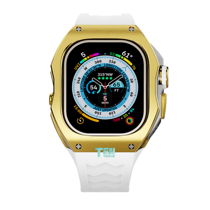 「Ultra」Apple Watch Case Full Titanium  Pro Series U1 (Gold + Silver)