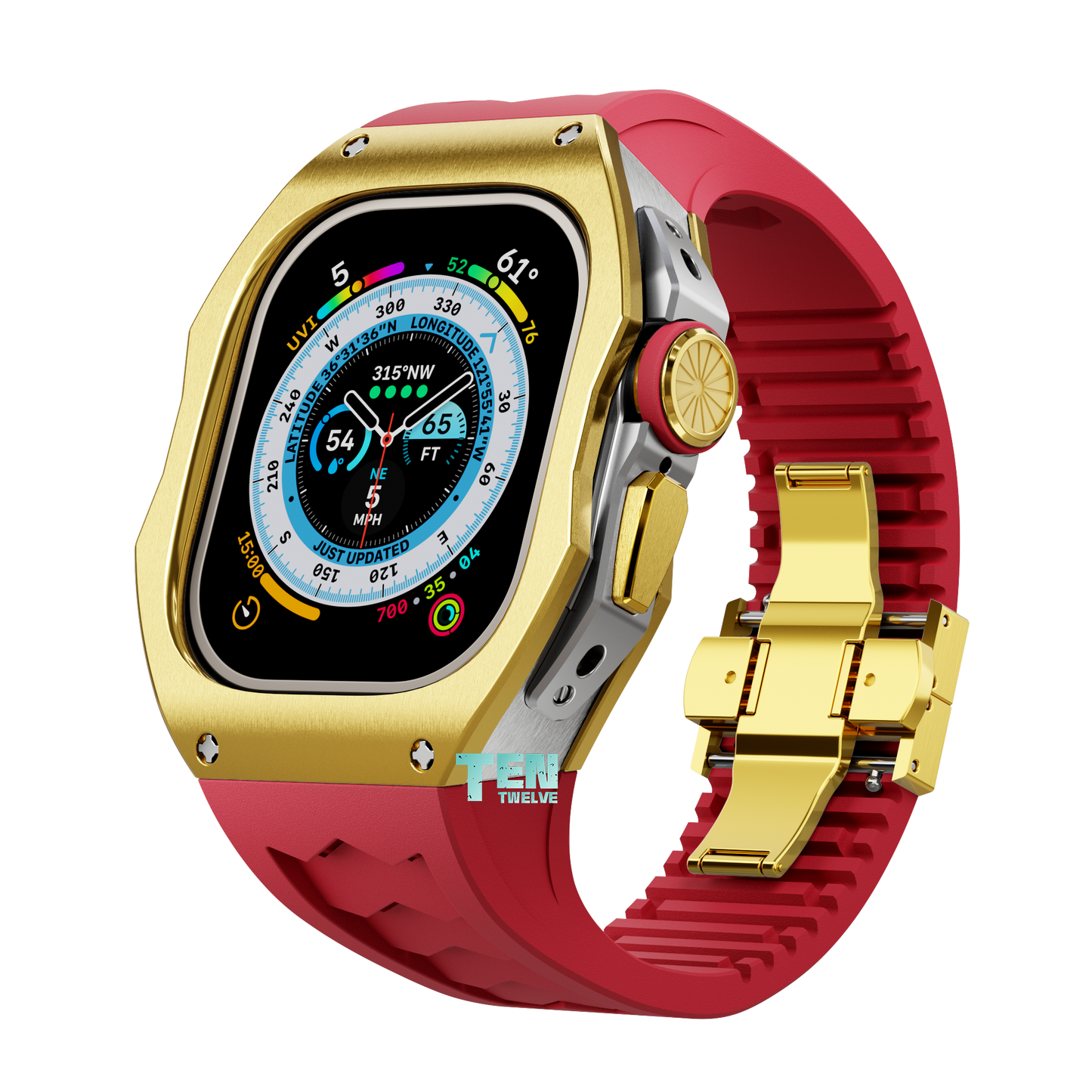 「Ultra」Apple Watch Case Full Titanium  Pro Series U1 (Gold + Silver)