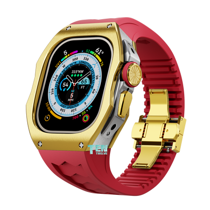 「Ultra」Apple Watch Case Full Titanium  Pro Series U1 (Gold + Silver)