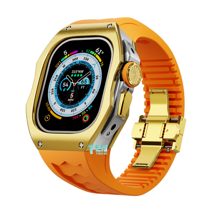 「Ultra」Apple Watch Case Full Titanium  Pro Series U1 (Gold + Silver)