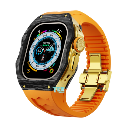 「Ultra」Apple Watch Case Forged Carbon Pro Series U1 (Black + Gold)