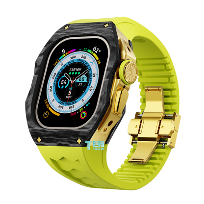 「Ultra」Apple Watch Case Forged Carbon Pro Series U1 (Black + Gold)