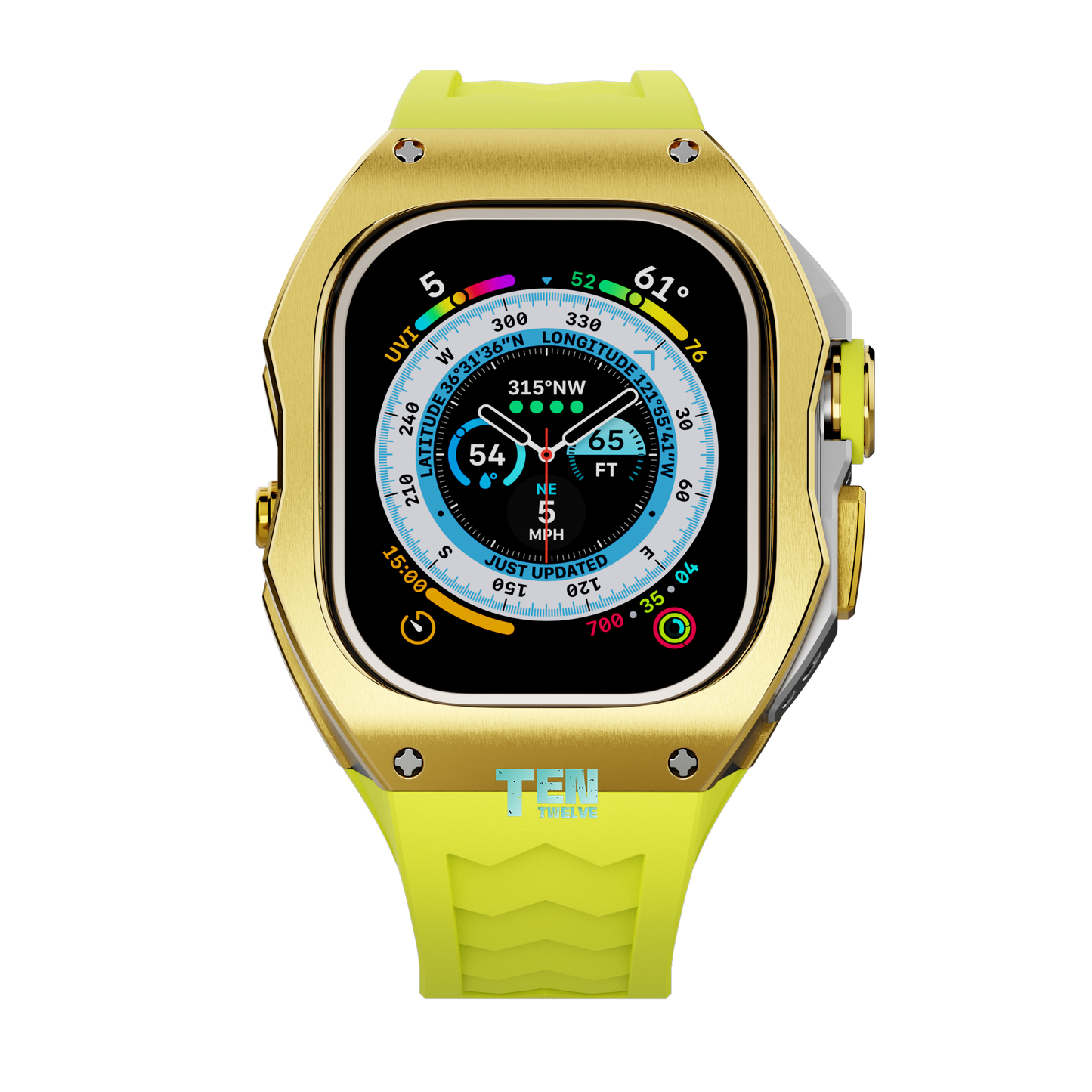 「Ultra」Apple Watch Case Full Titanium  Pro Series U1 (Gold + Silver)