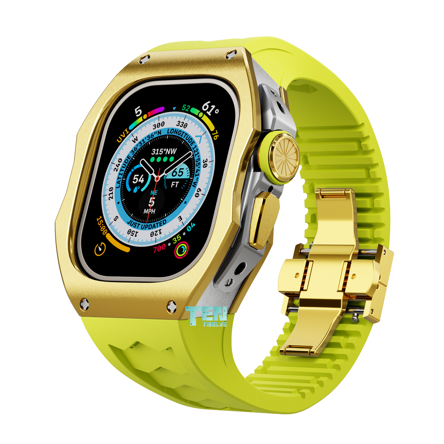 「Ultra」Apple Watch Case Full Titanium  Pro Series U1 (Gold + Silver)