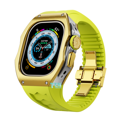 「Ultra」Apple Watch Case Full Titanium  Pro Series U1 (Gold + Silver)