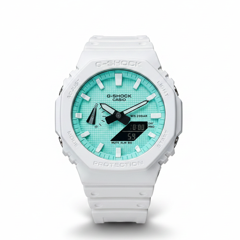 「CasiOak」 G-Shock White Turquoise Blue