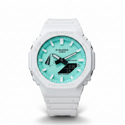 「CasiOak」 G-Shock White Turquoise Blue