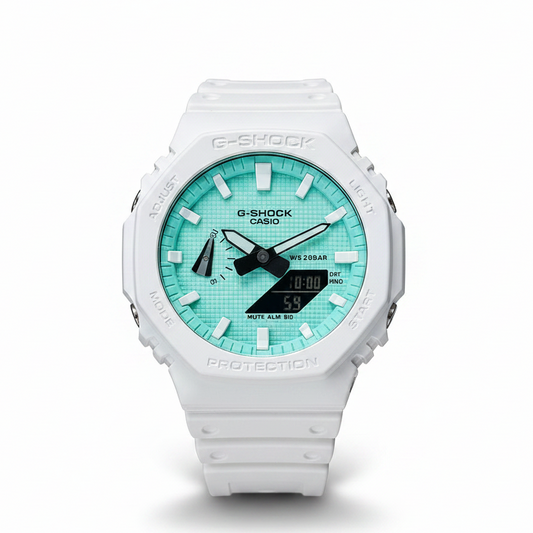 「CasiOak」 G-Shock White Turquoise Blue