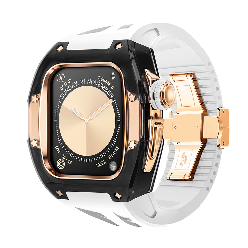 Apple Watch 46mm (C2 Case Clear Black + Rosegold)