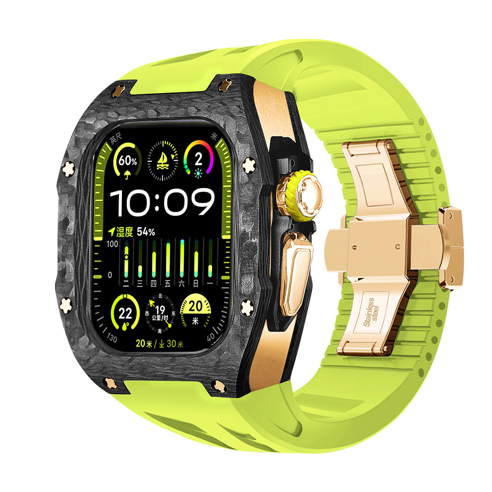 Apple Watch Ultra 49mm (U2 Case Forged Carbon Black + Rosegold)