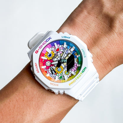 「CasiOak」 G-Shock White Rainbow Sunflower