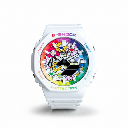 「CasiOak」 G-Shock White Rainbow Sunflower