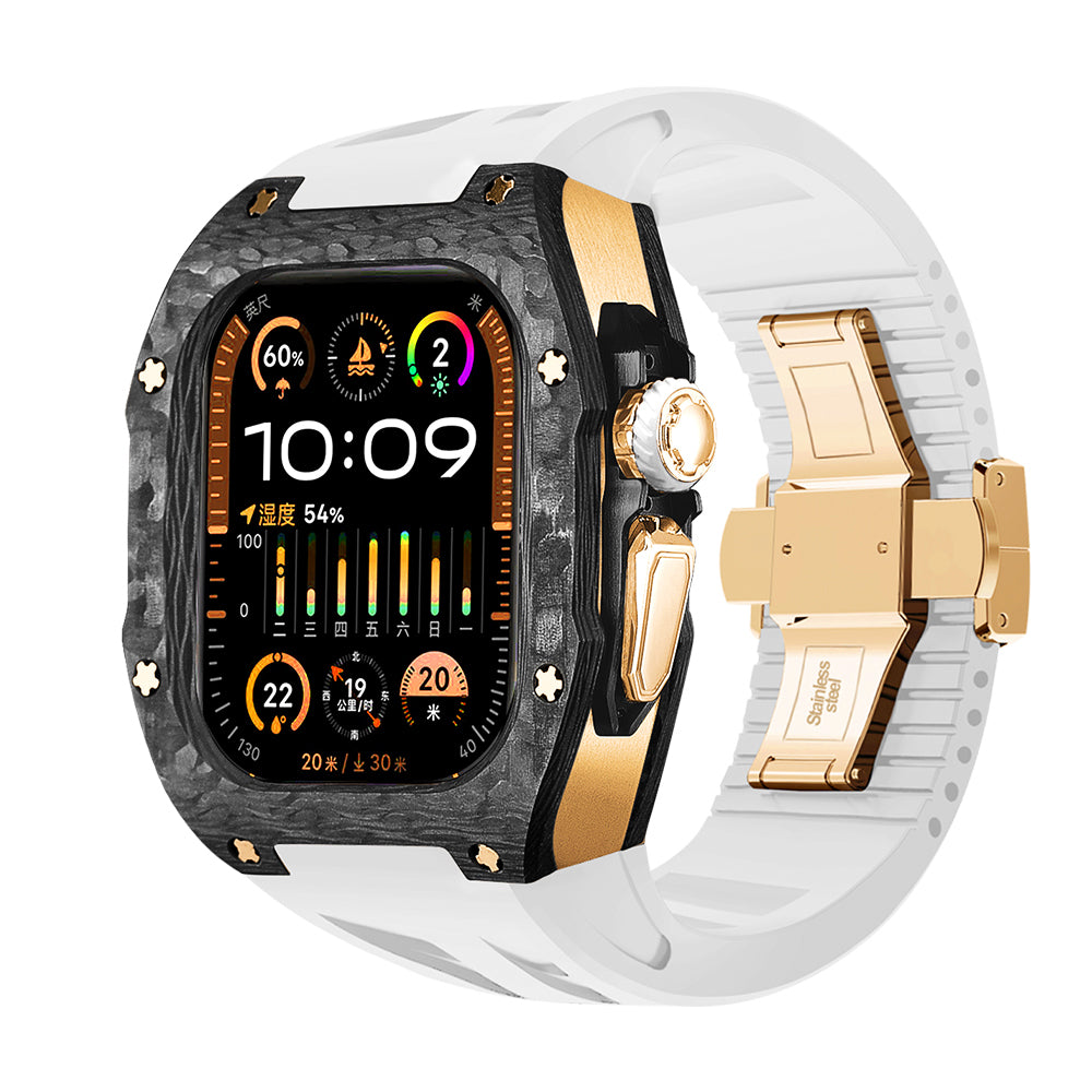 Apple Watch Ultra 49mm (U2 Case Forged Carbon Black + Rosegold)