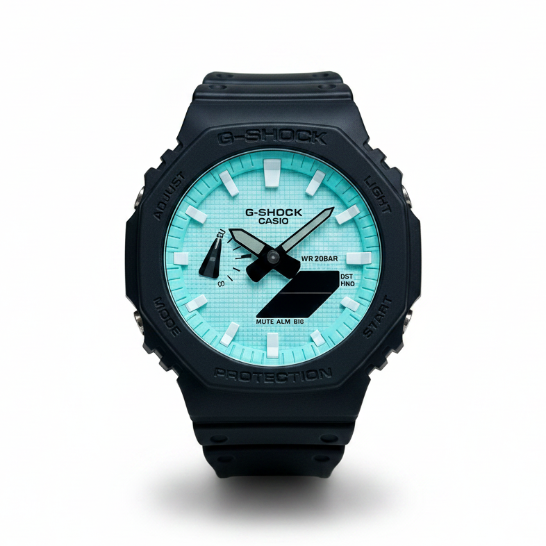 「CasiOak」 G-Shock Black Turquoise Blue