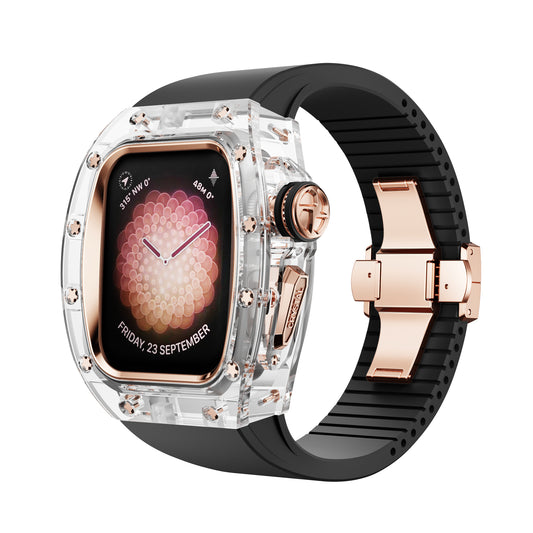 Apple Watch 45mm (C1 Case Clear + Rosegold)