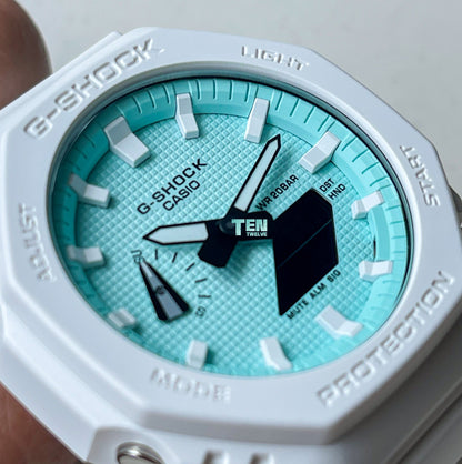 「CasiOak」 G-Shock White Turquoise Blue