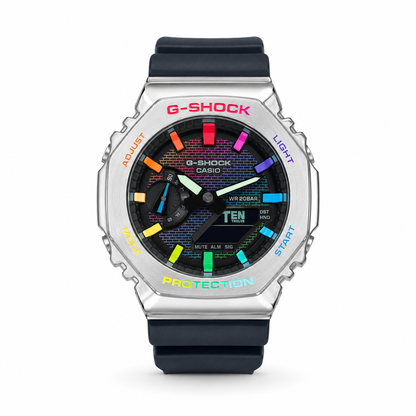 G-Shock Casio watch with a black strap on a white background