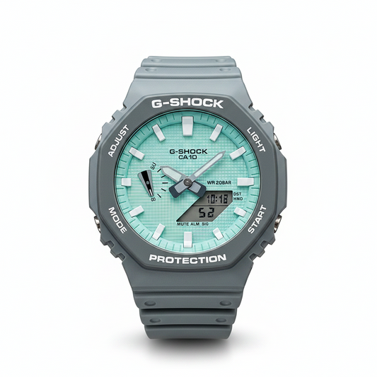 「CasiOak」 G-Shock Grey Turquoise Blue