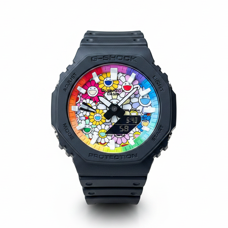 「CasiOak」 G-Shock Black Rainbow Sunflower