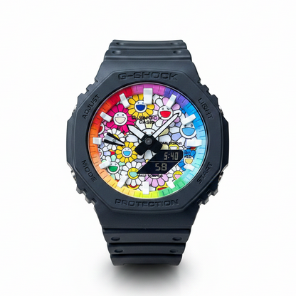 「CasiOak」 G-Shock Black Rainbow Sunflower