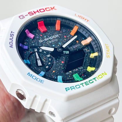 「CasiOak」 G-Shock White Rainbow Galaxy