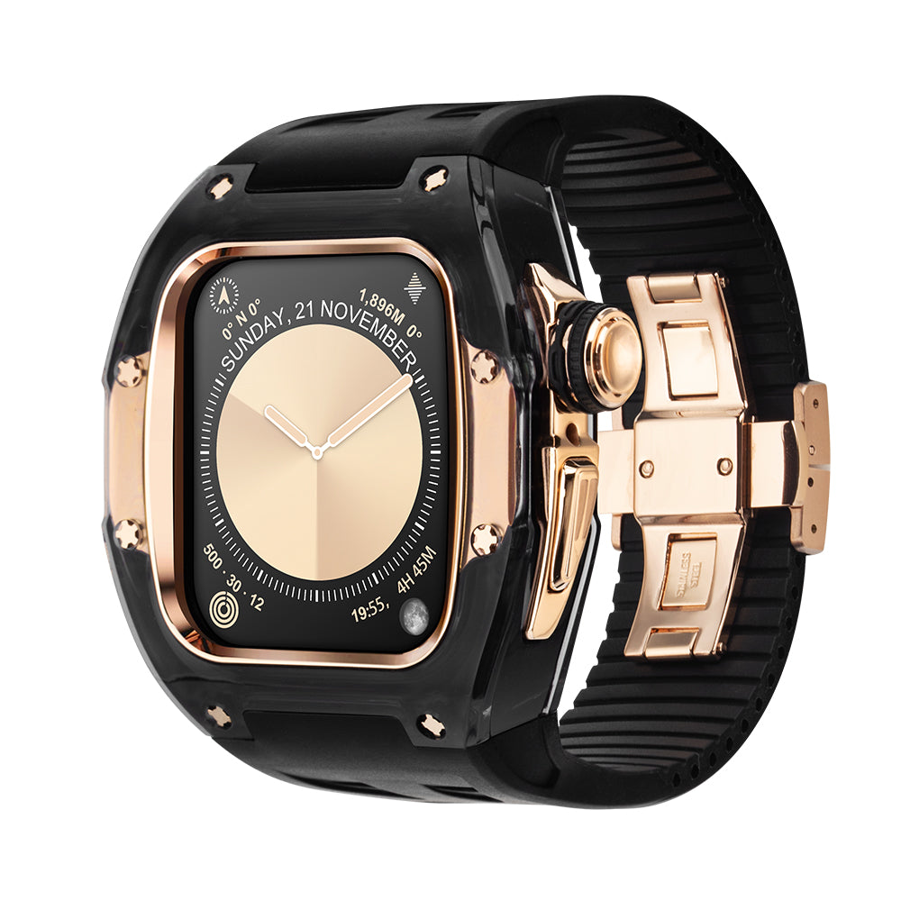 Apple Watch 46mm (C2 Case Clear Black + Rosegold)