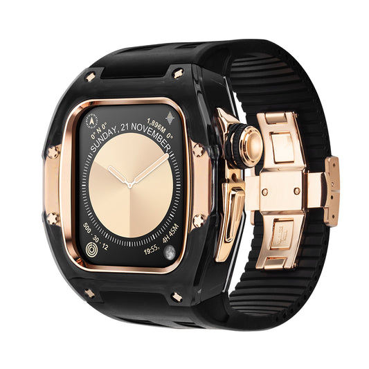 Apple Watch 46mm (C2 Case Clear Black + Rosegold)