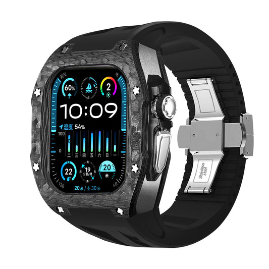 Apple Watch Ultra 49mm (U2 Case Forged Carbon Black + Silver)