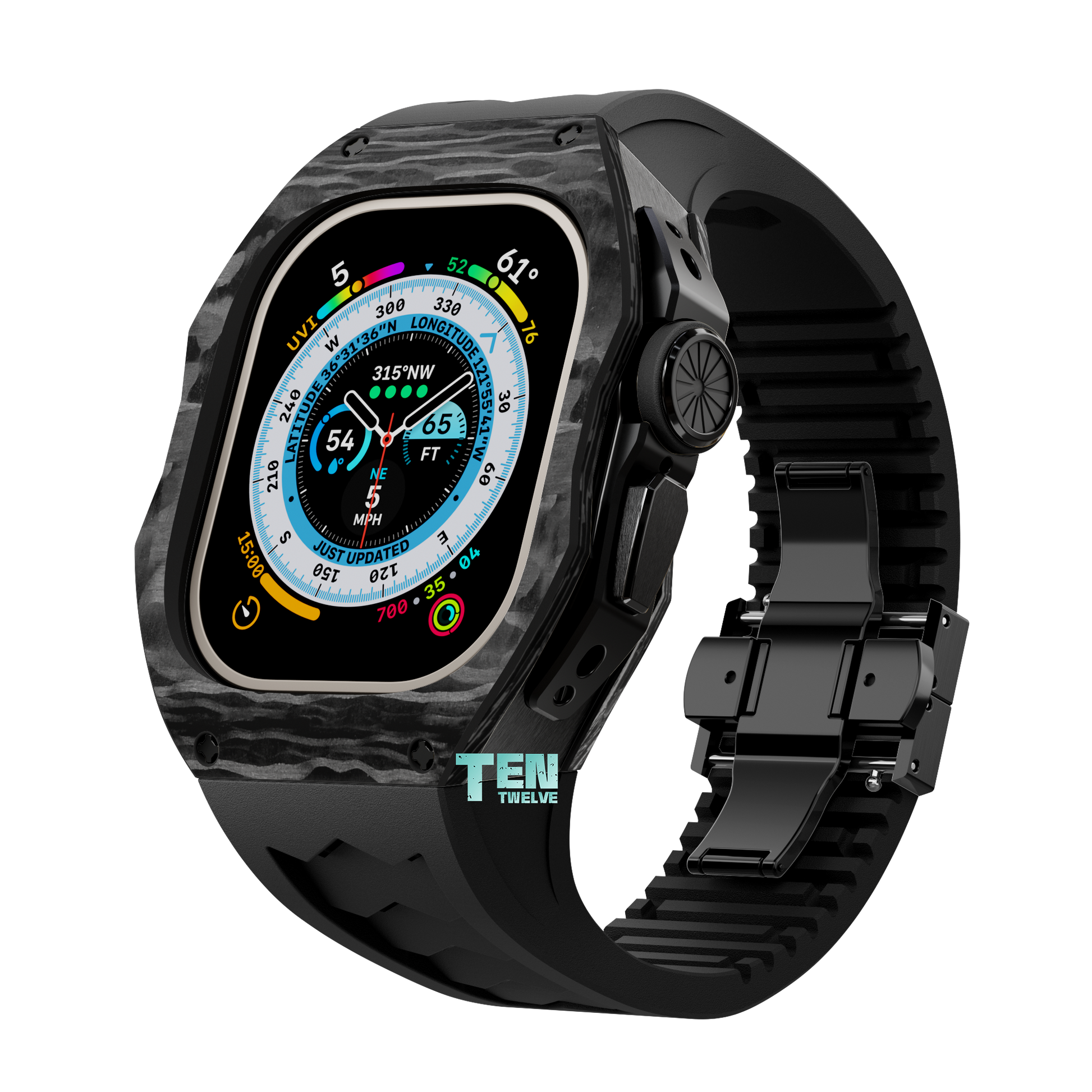 Ultra Apple Watch Case Forged Carbon Pro Series U1 Full Black