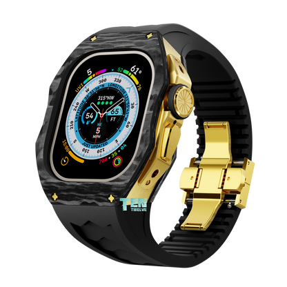 「Ultra」Apple Watch Case Forged Carbon Pro Series U1 (Black + Gold)