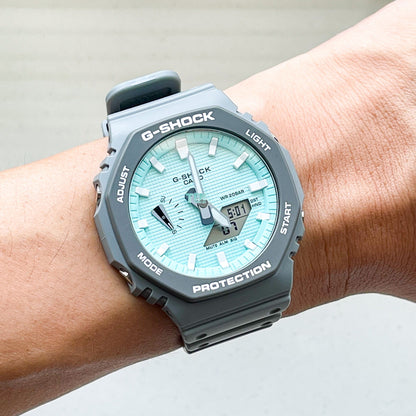 「CasiOak」 G-Shock Grey Turquoise Blue