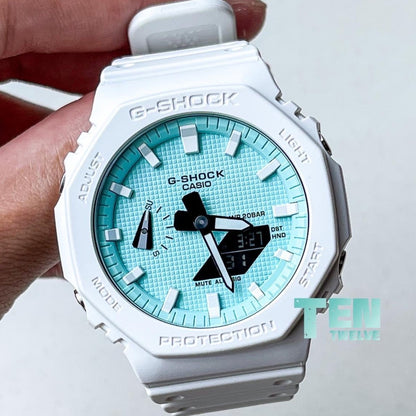 「CasiOak」 G-Shock White Turquoise Blue