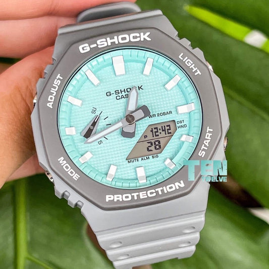 「CasiOak」 G-Shock Grey Turquoise Blue