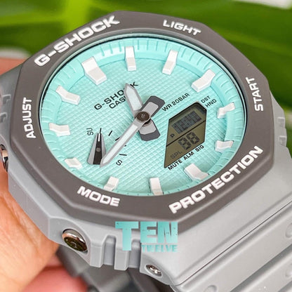 「CasiOak」 G-Shock Grey Turquoise Blue