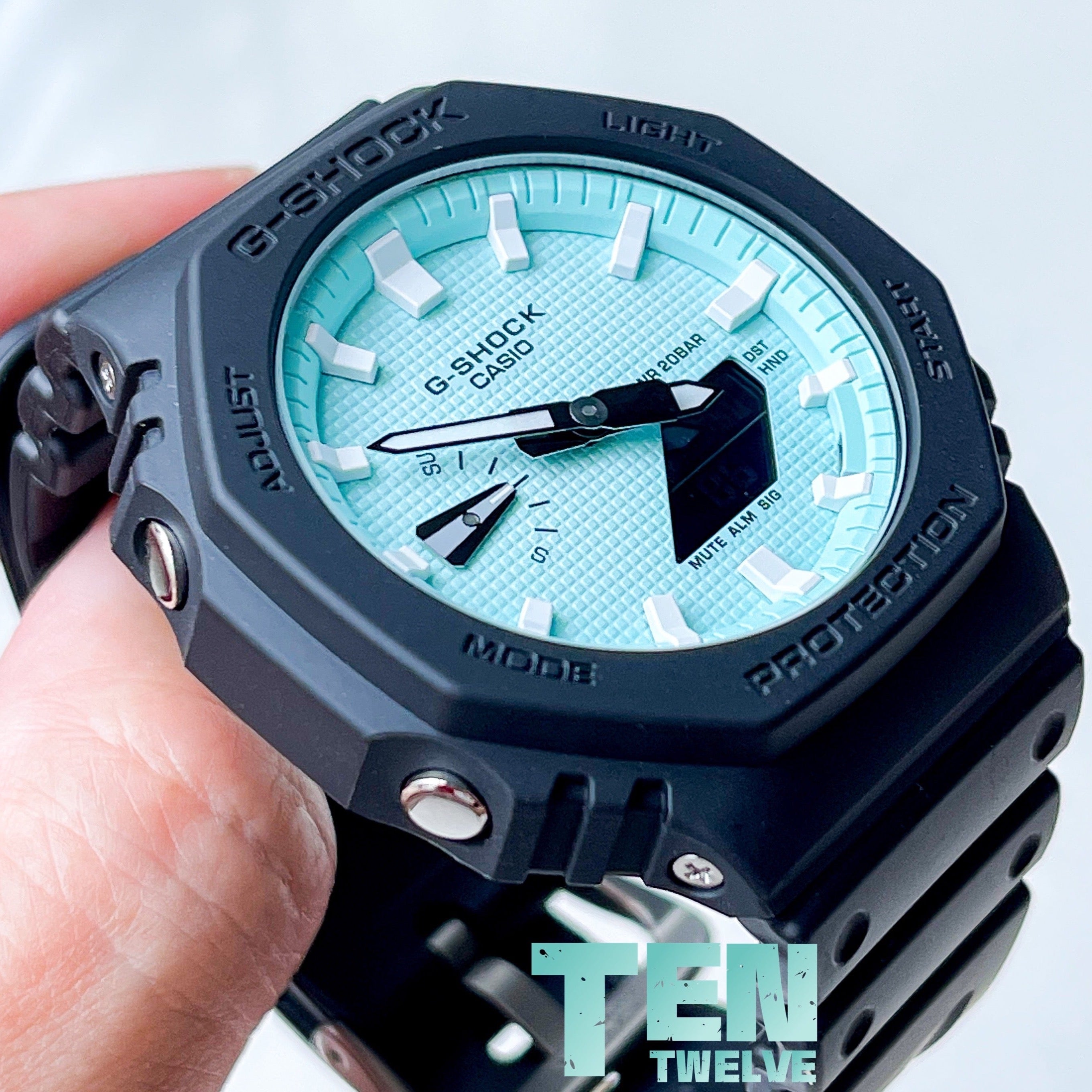 CasiOak G Shock Black Turquoise Blue TEN TWELVE 1012