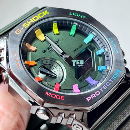 「CasiOak」 G-Shock Green Rainbow